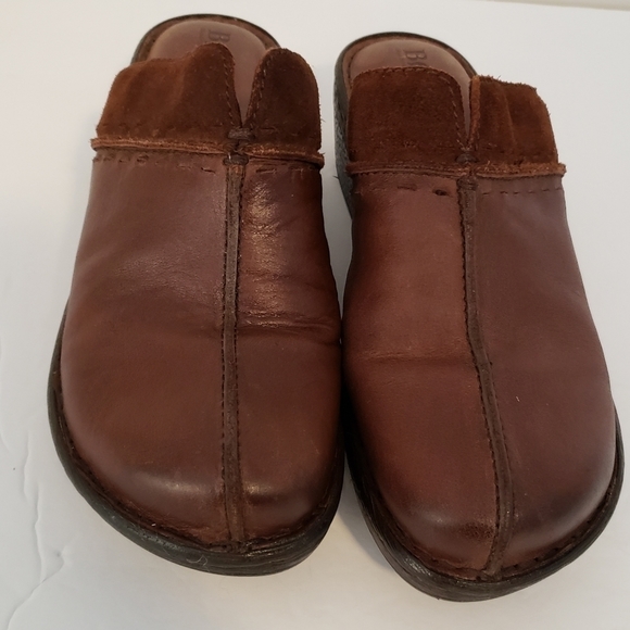Born Brown Leather Clogs Women's Size 7 Mules - Picture 6 of 9